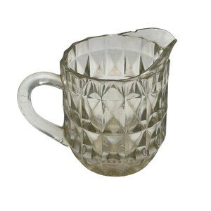 Jeanette Glass Company Windsor Clear Pitcher Diamond 5" 16 Ounce